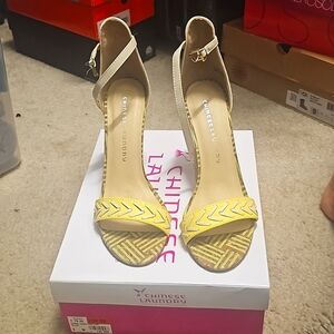 Chinese Laundry multi-color ankle strap high heel sandal